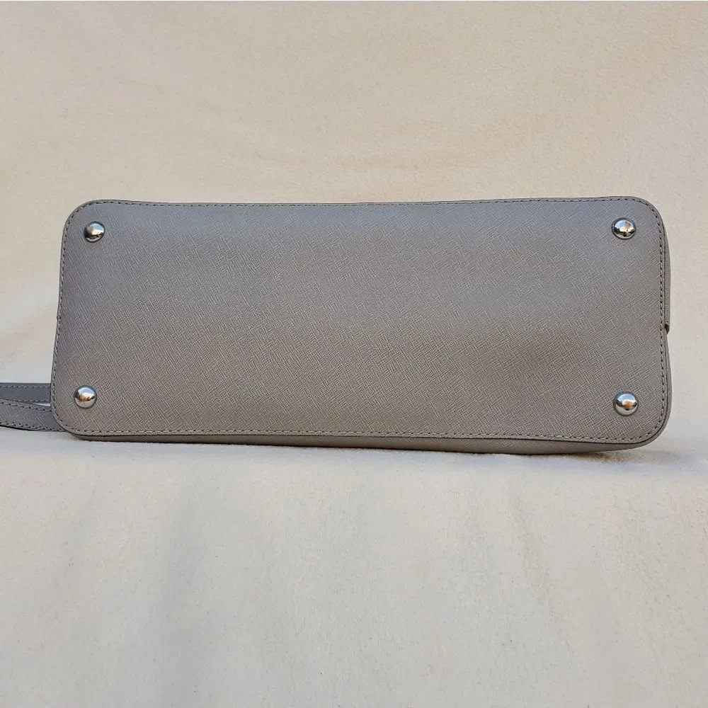 Michael Kors Gray Saffiano Leather Crossbody Satchel